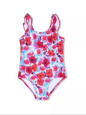 GIRLS VIOLET RUFFLE SWIMSUIT | PatBO